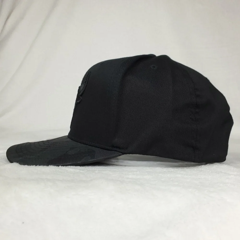 Chicago Bulls Mitchell & Ness NBA Flexfit 110 Snapback Hat Cap 3D Logo Black NWT
